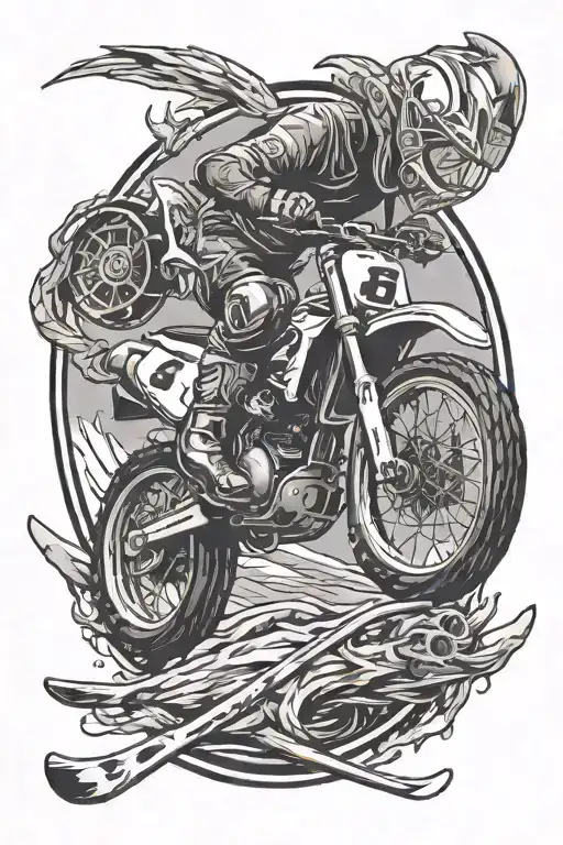 hockey and dirt bike tattoo design idea