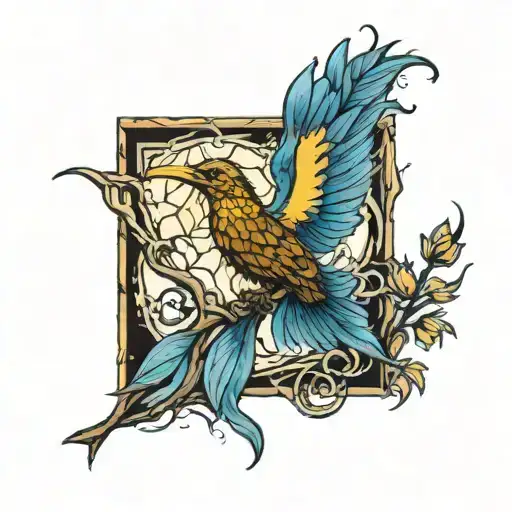 Athiest Symbol that's painted by Vincient Van Gogh tattoo design idea