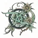 Athiest Symbol that's painted by Vincient Van Gogh tattoo design idea