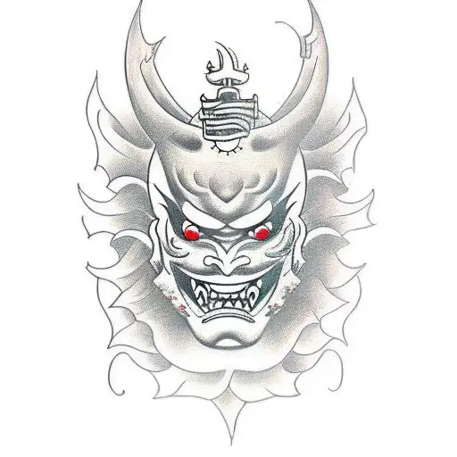 Hannya mask tattoo design idea