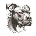 american bully pitbull dog wearing tattoo design idea