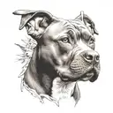 american bully pitbull dog wearing tattoo design idea