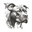 american bully pitbull dog wearing tattoo design idea