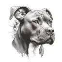 american bully pitbull dog wearing tattoo design idea