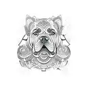 Cane corso to shoulder  tattoo design idea