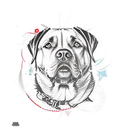 perro labrador negro tattoo design idea