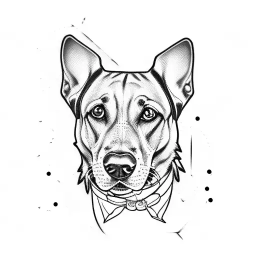perro labrador negro tattoo design idea