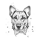 perro labrador negro tattoo design idea