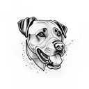 perro labrador negro tattoo design idea