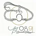 A simple yet elegant tattoo of a friendship bracelet encircling the number 9, symbolizing the bond between friends and the dancer's love for both tattoo design idea