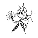 ant with a bow on its head tattoo design idea