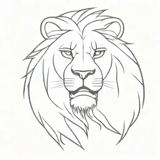 Lion face angry tattoo design idea