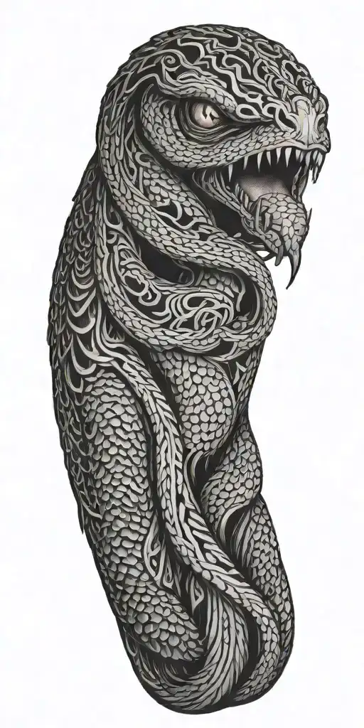 Tradinitional lebanese house, phoenix, snake tattoo design idea