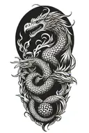 A phenix and a snake fighting tattoo design idea