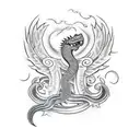feathered serpent  tattoo design idea