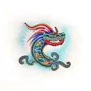 feathered serpent  tattoo design idea