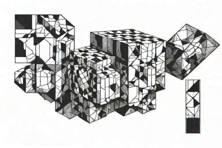 rubic cube tattoo inspired tattoo design idea