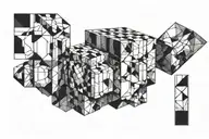 rubic cube tattoo inspired tattoo design idea