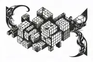 rubic cube tattoo inspired tattoo design idea