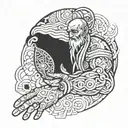 Trap Nation elder holding tattoo design idea