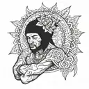 Trap Nation elder holding tattoo design idea