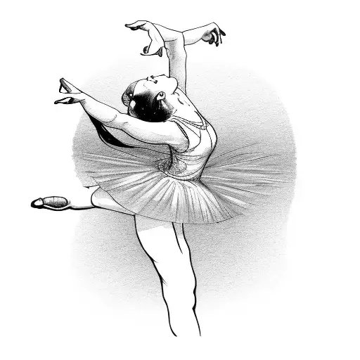 sad ballerina tattoo design idea