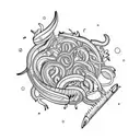 Lidl store with worms  tattoo design idea