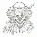 clown smoking a joint tattoo design idea
