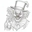 clown smoking a joint tattoo design idea