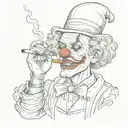 clown smoking a joint tattoo design idea