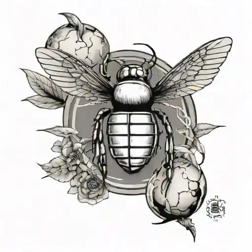 use elements from Manchester city logo along with a working bee and a moon tattoo design idea