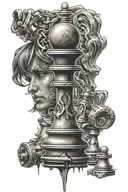 chess piece surrounded tattoo design idea