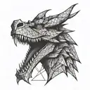Make me a geometric front view dragon face tattoo design tattoo design idea
