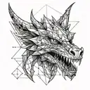 Make me a geometric front view dragon face tattoo design tattoo design idea