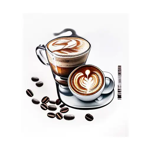 Barista design with latte art, coffee etc tattoo design idea