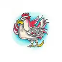chicken tattoo design idea
