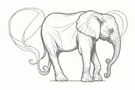 fine line elephant tattoo design idea