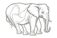 fine line elephant tattoo design idea