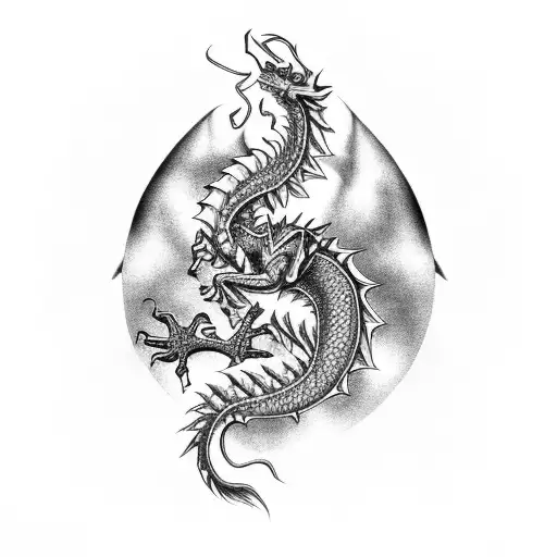 psychedelic dragon tattoo design idea