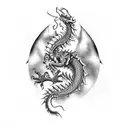 psychedelic dragon tattoo design idea