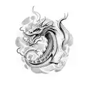 psychedelic dragon tattoo design idea