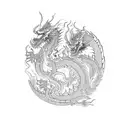 psychedelic dragon tattoo design idea