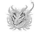 psychedelic dragon tattoo design idea