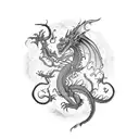 psychedelic dragon tattoo design idea