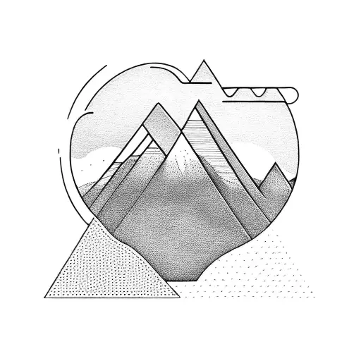 A guitar merging into a mountain landscape tattoo design idea