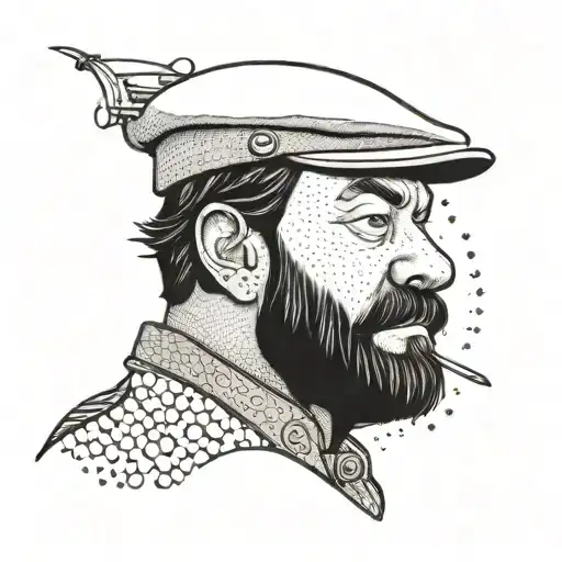 Captain haddock from Tintin tattoo design idea