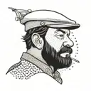 Captain haddock from Tintin tattoo design idea