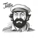 Captain haddock from Tintin tattoo design idea