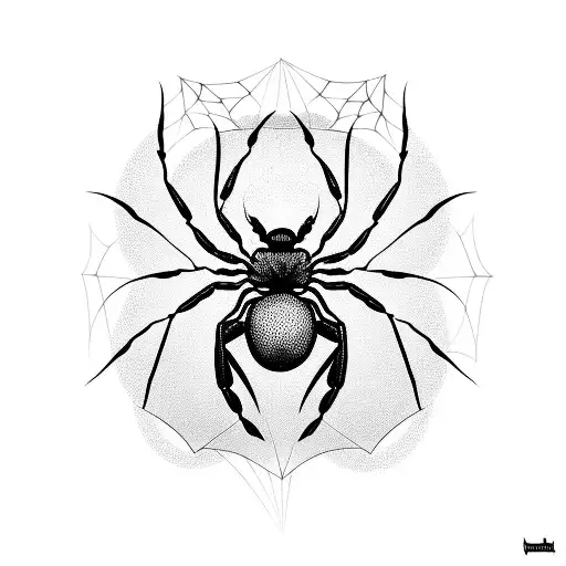 fairy hugging spider tattoo design idea