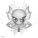 fairy hugging spider tattoo design idea